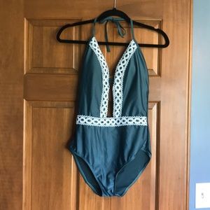 Green/white swimsuit